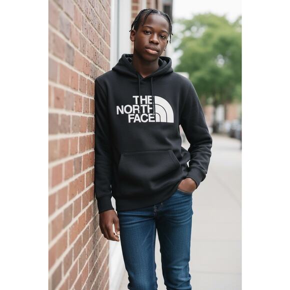 The North Face Other - The North Face Men's Black Pullover Hoodie L Hooded Kangaroo Pocket Graphic